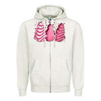 Oatmeal Heather pink Christmas cakes Zipper Hoodie - Jasminsmagicworld