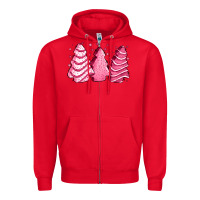 Red pink Christmas cakes Zipper Hoodie - Jasminsmagicworld