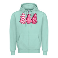 Seafoam pink Christmas cakes Zipper Hoodie - Jasminsmagicworld