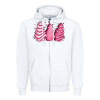 White pink Christmas cakes Zipper Hoodie - Jasminsmagicworld