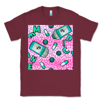 Burgundy Western Medicine Seamless Pattern Classic Tee - BundleAndBundleShop
