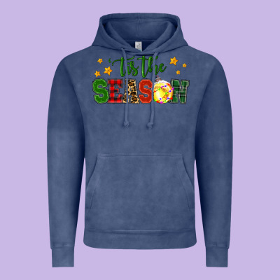 'tis The Season Softball Christmas Vintage Hoodie Designed By Ranaportraitstore