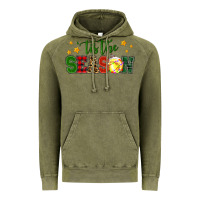 Vintage Olive 'tis the season softball christmas Vintage Hoodie - RanaPortraitStore