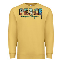 Antique Gold peace be with you cross Premium Sweatshirt - NancyCooperArtShop