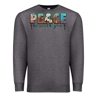 Charcoal Heather peace be with you cross Premium Sweatshirt - NancyCooperArtShop