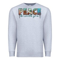 Heather Grey peace be with you cross Premium Sweatshirt - NancyCooperArtShop