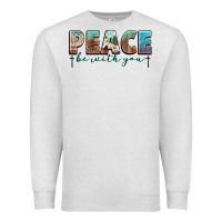 Oatmeal Heather peace be with you cross Premium Sweatshirt - NancyCooperArtShop