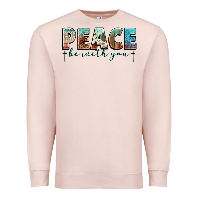 Peace Be With You Cross Premium Sweatshirt by NancyCooperArtShop | Teevron
