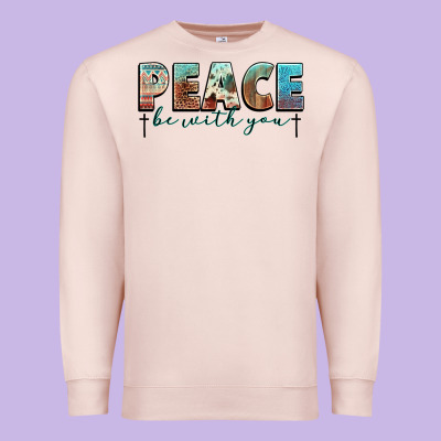 Peace Be With You Cross Premium Sweatshirt Designed By Nancycooperartshop