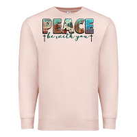 Pale Pink peace be with you cross Premium Sweatshirt - NancyCooperArtShop