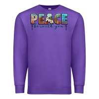 Purple peace be with you cross Premium Sweatshirt - NancyCooperArtShop
