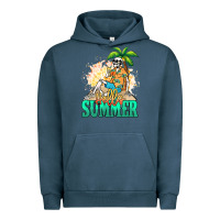 Pigment Midnight Navy Hello summer skeleton Urban Hoodie - NancyCooperArtShop