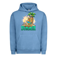 Pigment Pebble Blue Hello summer skeleton Urban Hoodie - NancyCooperArtShop