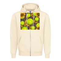 Sandshell tennis ball with sunflower and racket Zipper Hoodie - BarkalooDesign