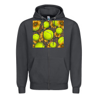 Smoke tennis ball with sunflower and racket Zipper Hoodie - BarkalooDesign