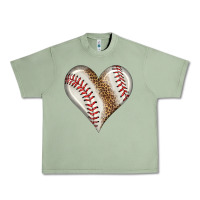 Oil Green baseball heart Urban Heavy Tee - HRA Design Shop