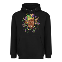 Black mardi gras cow Heavyweight Hoodie - MaliasSmallBusiness
