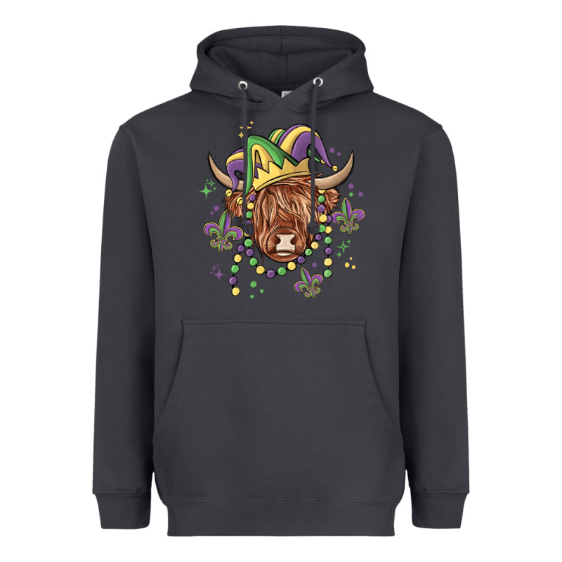 Mardi Gras Cow Heavyweight Hoodie by MaliasSmallBusiness | Teevron