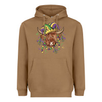 Toasted Coconut mardi gras cow Heavyweight Hoodie - MaliasSmallBusiness
