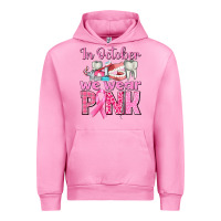 Fuchsia Pink in october we wear pink breast cancer awareness Urban Hoodie - texasbilliewilder