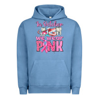 Pigment Pebble Blue in october we wear pink breast cancer awareness Urban Hoodie - texasbilliewilder