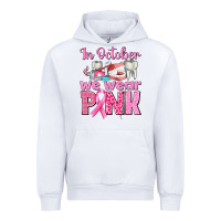 White in october we wear pink breast cancer awareness Urban Hoodie - texasbilliewilder