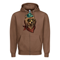 Chestnut bear cowboy Zipper Hoodie - NancyCooperArtShop