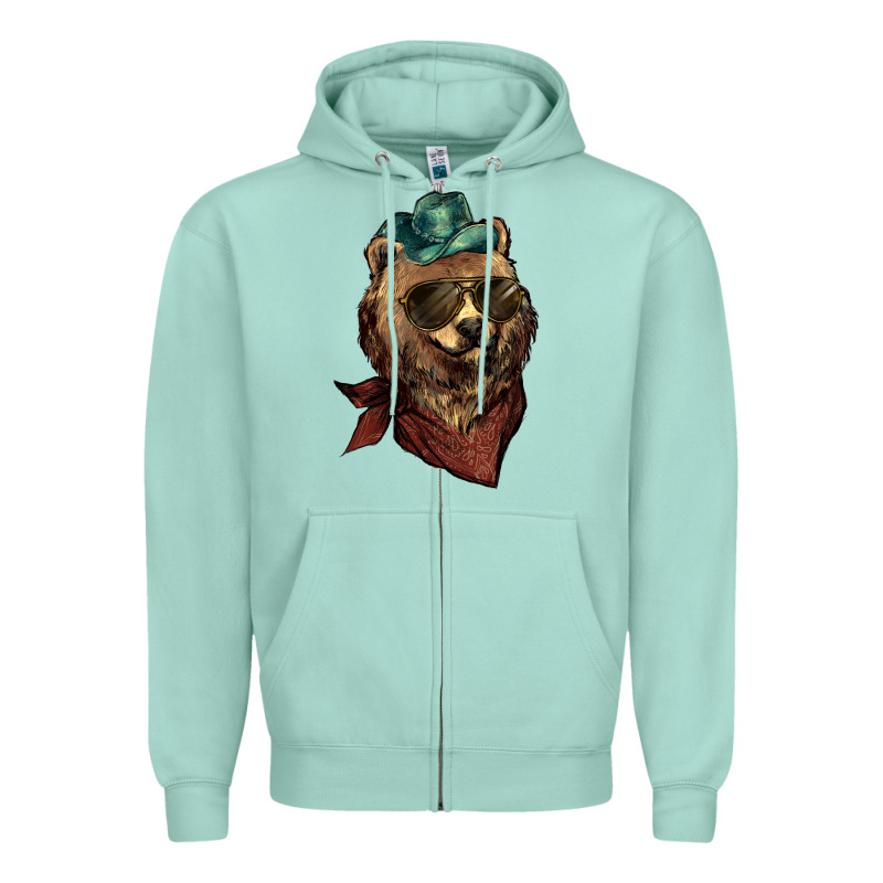 Bear Cowboy Zipper Hoodie by NancyCooperArtShop | Teevron