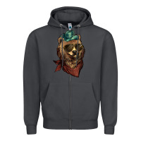 Smoke bear cowboy Zipper Hoodie - NancyCooperArtShop