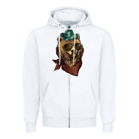 White bear cowboy Zipper Hoodie - NancyCooperArtShop