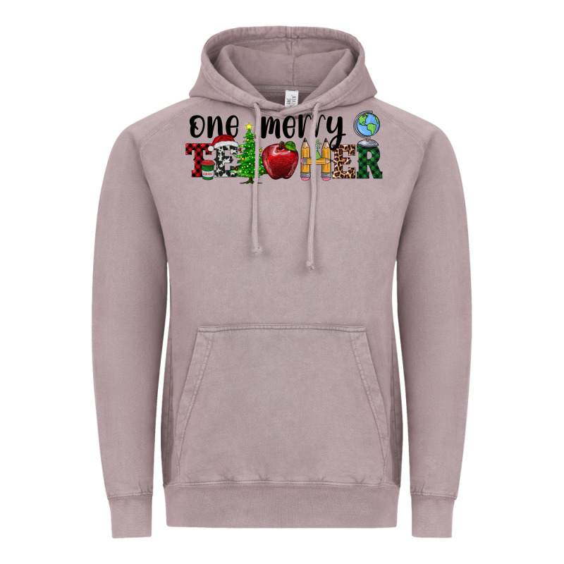 One Merry Teacher Vintage Hoodie by RanaPortraitStore | Teevron