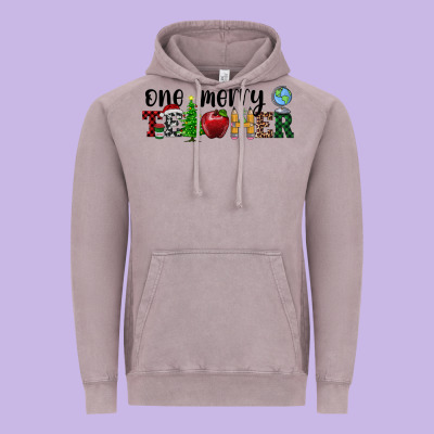 One Merry Teacher Vintage Hoodie Designed By Ranaportraitstore