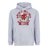 Heather Grey cupids favorite nurse Heavyweight Hoodie - MaliasSmallBusiness