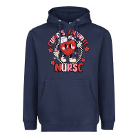 Navy cupids favorite nurse Heavyweight Hoodie - MaliasSmallBusiness