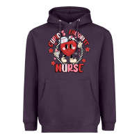 Plum cupids favorite nurse Heavyweight Hoodie - MaliasSmallBusiness