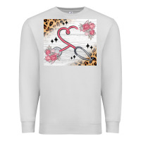 Dove Grey customized leopard floral nurse Premium Sweatshirt - MaliasSmallBusiness