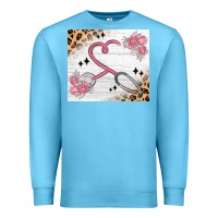 Ocean Blue customized leopard floral nurse Premium Sweatshirt - MaliasSmallBusiness