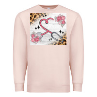 Pale Pink customized leopard floral nurse Premium Sweatshirt - MaliasSmallBusiness