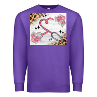 Purple customized leopard floral nurse Premium Sweatshirt - MaliasSmallBusiness