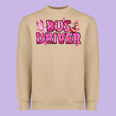 Breast Cancer Bus Driver Heavyweight Sweatshirt Designed By Texasbilliewilder