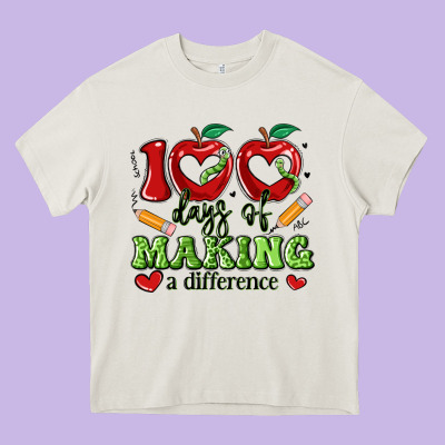100 Days Of Making A Difference Heavy Core Tee Designed By Artiststas