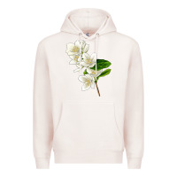 Pale Pink Mock Oranges Premium Hoodie - LillyAllenDesigns