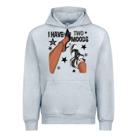 Heather Grey I Have Two Moods Black Sneakers Afro Girl Urban Hoodie - texasbilliewilder