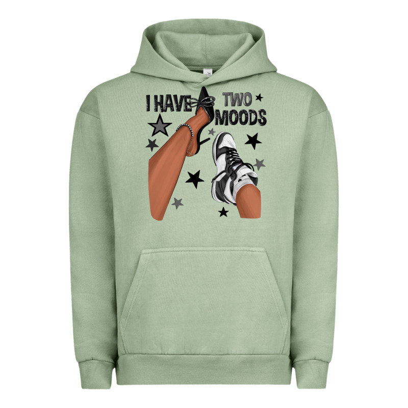 I Have Two Moods Black Sneakers Afro Girl Urban Hoodie by texasbilliewilder | Teevron