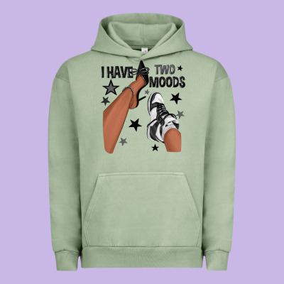 I Have Two Moods Black Sneakers Afro Girl Urban Hoodie Designed By Texasbilliewilder