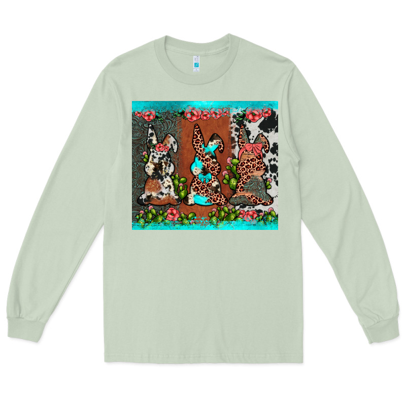 Easter Bunny's Leopard Cowhide Cactus Long Sleeve Tee by JahusDesignShop | Teevron