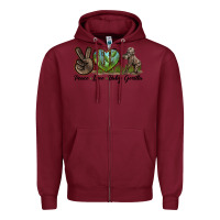 Burgundy Peace Love Baby Gorilla Zipper Hoodie - LillyAllenDesigns