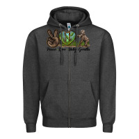 Charcoal Heather Peace Love Baby Gorilla Zipper Hoodie - LillyAllenDesigns