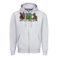 Heather Grey Peace Love Baby Gorilla Zipper Hoodie - LillyAllenDesigns