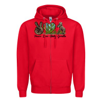 Red Peace Love Baby Gorilla Zipper Hoodie - LillyAllenDesigns